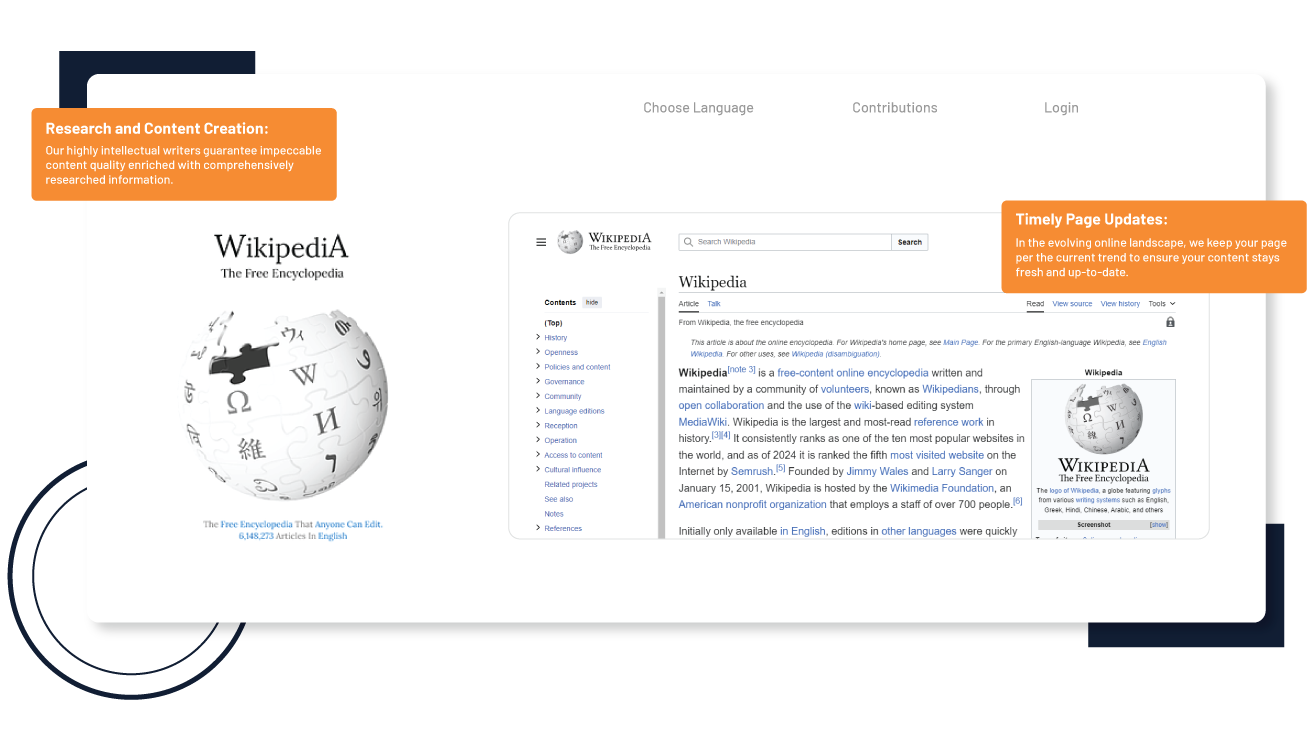 wikipedia page creation services